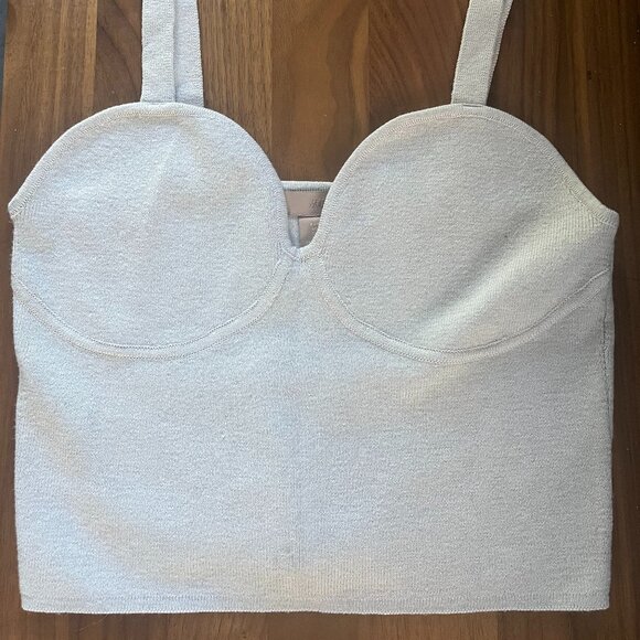 H&M Tank Sweater (LT Grey) Style Corset Top SZ M - Picture 1 of 3